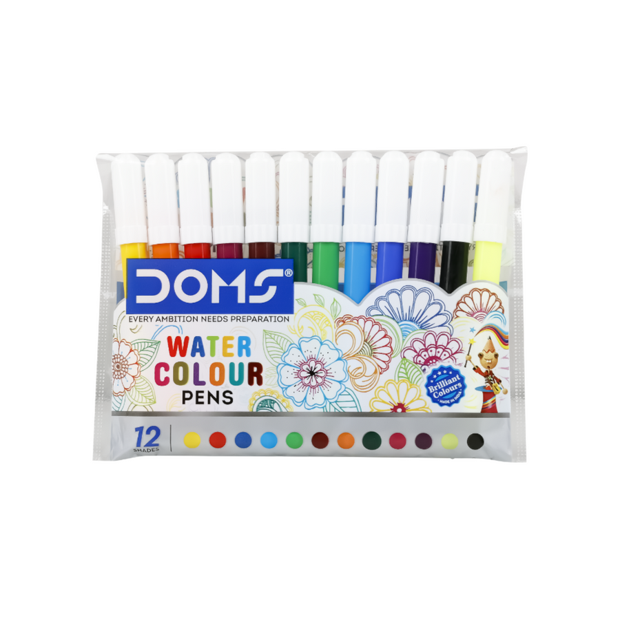 DOMS Water Colour Pens  | Compact Water-Based Colour Pens for Kids, Drawing & Coloring