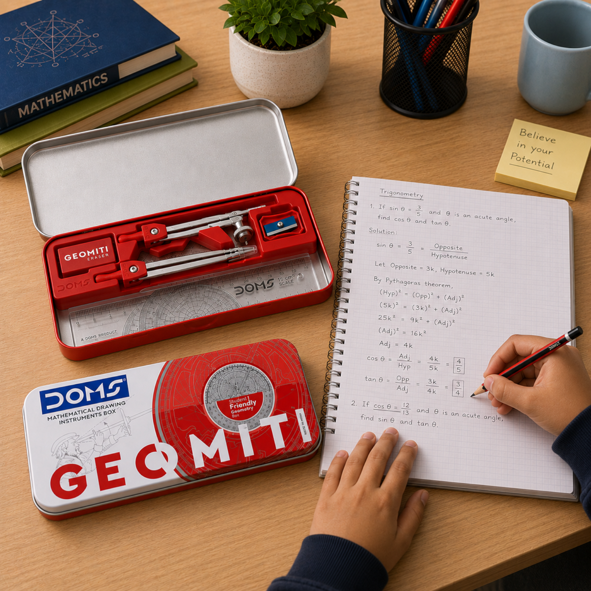 DOMS Geomiti Math Instrument Box – Complete Geometry Set for Students, School & Exam Use