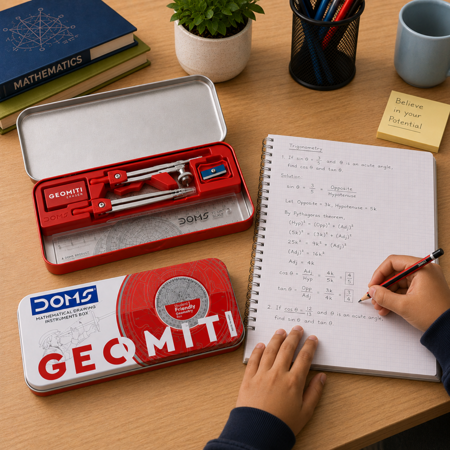 DOMS Geomiti Math Instrument Box – Complete Geometry Set for Students, School & Exam Use
