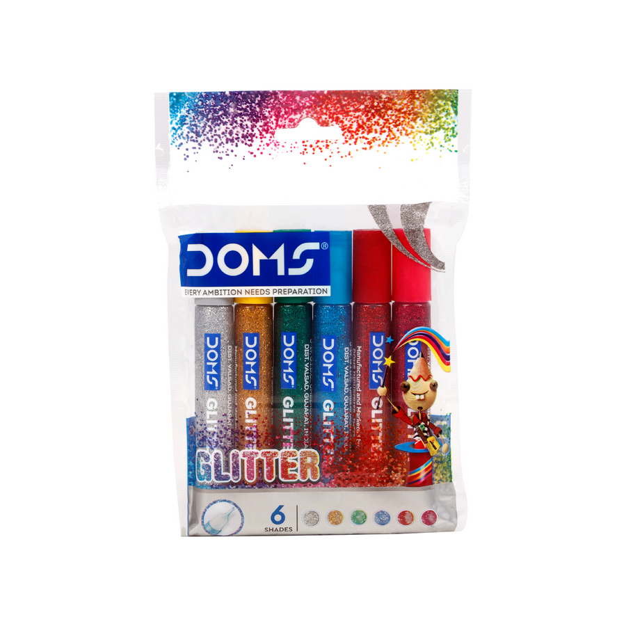 DOMS Glitter Glue  – 6 Multicolor Shades | Sparkling Craft Glue for Kids & DIY Projects