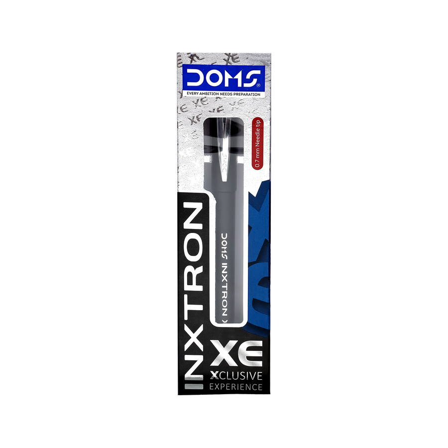 DOMS INXTRON XE Ball Pen 0.7 mm – Smooth Writing Premium Pen | Blue, Black & Red Ink | Single Pack Luxury Grip Pen for Office & School